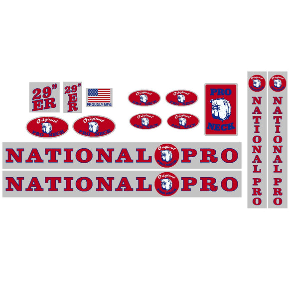 Pro Neck - Original National Pro - 29er chrome decal set