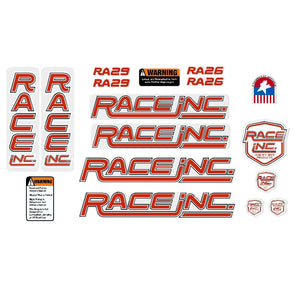 Race Inc RA29/26 decal set - CUSTOM on clear