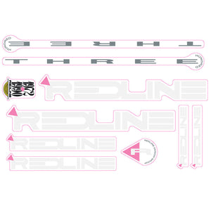 1990 Redline - THREE - White with Pink Decal set