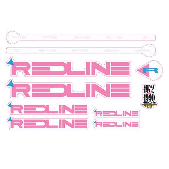 1990 Redline - THREE - Pink and White Decal set