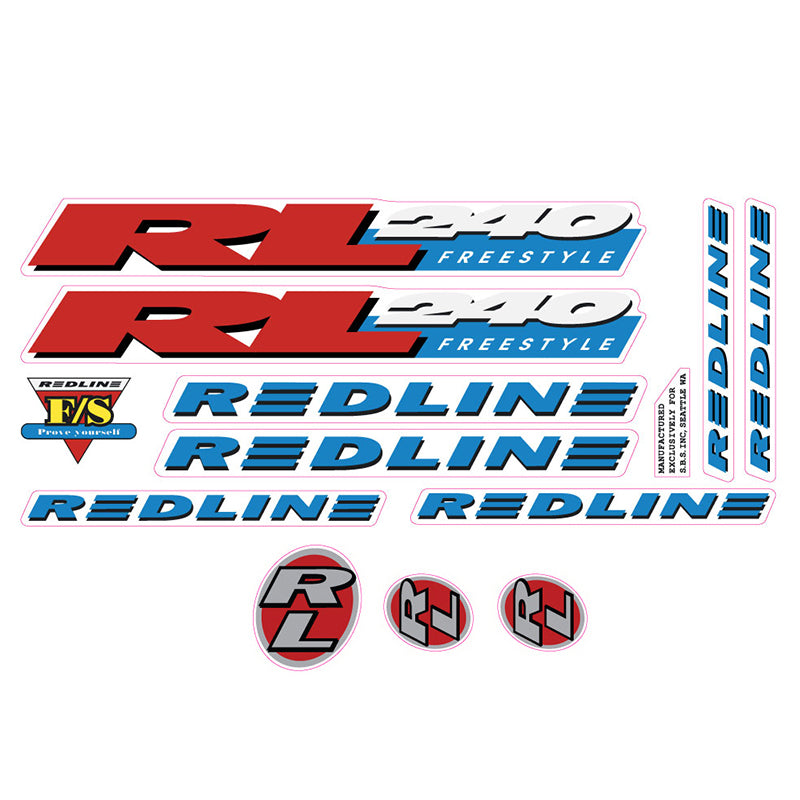 1994 Redline RL240 Decal set BMX Products USA