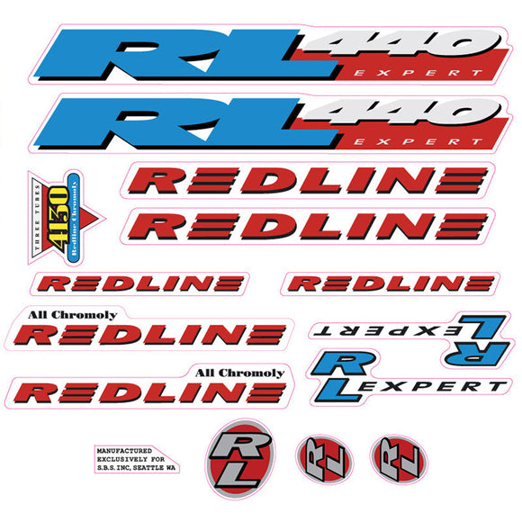 1994 Redline  - RL440 for chrome frame - Decal set