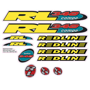 1995 Redline  - RL340 for chrome frame - Decal set