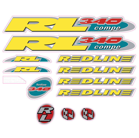 1995 Redline  - RL340 for painted frame - Decal set