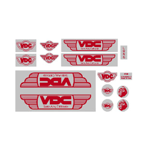 VDC frame set decals - Red on chrome