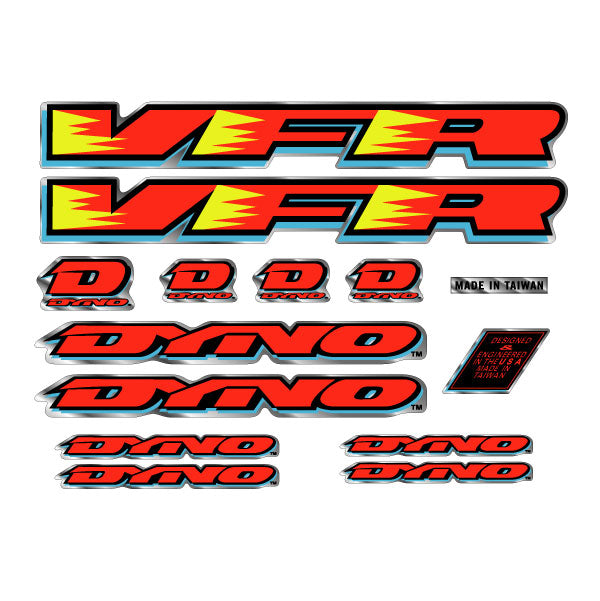 1993 DYNO - VFR for chrome frame decal set | BMX Products USA