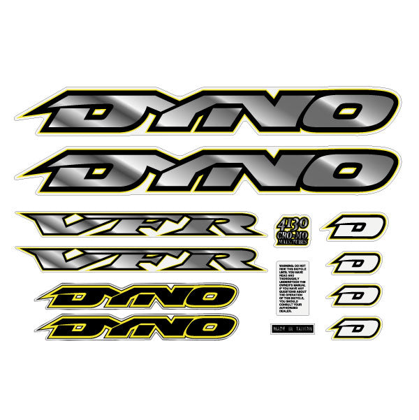 1995 DYNO - VFR chrome yellow black decal set | BMX Products USA