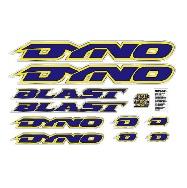 1995 DYNO - BLAST for chrome frame decal set | BMX Products USA