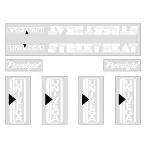 1988 Univega - Street Heat white on clear decal set