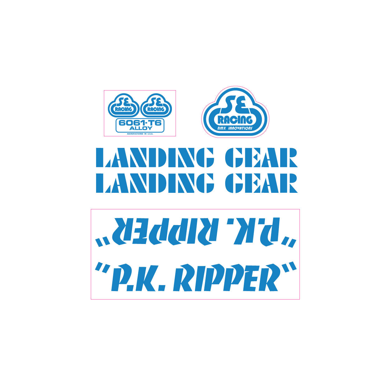 SE Racing P.K. Ripper Decal set olympic blue BMX Products USA