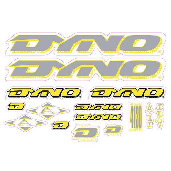 1997 DYNO - AIR yellow decal set | BMX Products USA