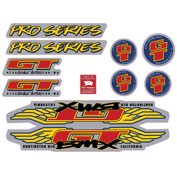 1993 GT BMX Pro Series Chrome decal set