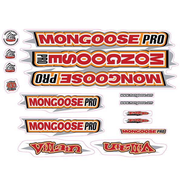 2000 Mongoose - Villain Red Black - Decal set | BMX Products USA