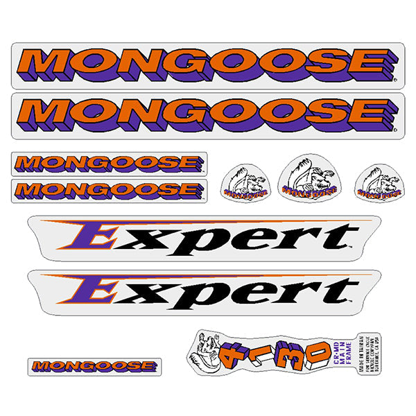 1994 Mongoose - Expert - For chrome frame Decal set | BMX Products USA